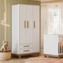 Imagem de Kit Guarda Roupa 3 Portas Infantil com Cômoda Sapateira Encantado Q01 Branco Clique Chique