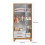 Imagem de Kit Guarda Roupa 3 Portas Infantil  com Cômoda Sapateira Encantado Q01 Freijó Branco Clique Chique