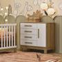 Imagem de Kit Guarda Roupa 3 Portas Infantil  com Cômoda Sapateira Encantado Q01 Freijó Branco Clique Chique