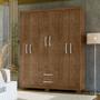Imagem de Kit Guarda Roupa Casal Porto Belo 6 Portas 2 Gavetas, Cômoda 5 Gavetas Porto Belo e Multiuso Cairo I01 Malbec Clique Chique