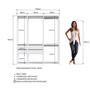 Imagem de Kit Guarda Roupa Closet 03 Peças 183X160cm Branco PRODDY