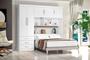 Imagem de Kit Guarda Roupa Roupeiro de Casal com Cabeceira Baú Espaçoso +  Base Cama Box com Pés de Madeira Rodinhas - Conjunto Luxo