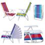Imagem de Kit Guarda Sol 2,2m Articulado Cancun Azul 2 Cadeira 8 Posições Alumínio Praia Piscina Camping - Tobee