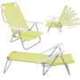 Imagem de Kit Guarda Sol Azul Bahia 2 M Bagum e Aluminio + Cadeira de Praia 6 Posicoes Amarela Sunny  Bel 