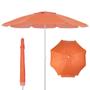 Imagem de Kit Guarda Sol Praia Laranja 1,60 M + Base Branca 18 L / 22 Kg  Bel 