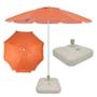 Imagem de Kit Guarda Sol Praia Laranja 1,60 M + Base Branca 18 L + Cadeira Aluminio