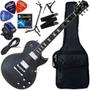 Imagem de Kit Guitarra Elétrica Les Paul PHX Studio LP-5 BK Flamed Maple Preta Gx02