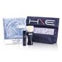 Imagem de Kit H E Minerals: protetor labial SPF 15 + escova facial + luva de lavagem + bolsa