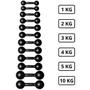 Imagem de Kit Halteres de Ferro Fundido Pares de 1,2,3,4,5 e 10Kg