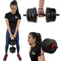 Imagem de Kit Halteres Musculação Kettlebell 6 em 1 Peso 20kg Academia