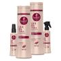 Imagem de Kit Haskell Shampoo Condicionador 300ml Leave-in Carga Queratina 120ml