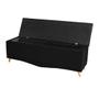 Imagem de Kit Helena Cabeceira De Cama Painel e Calçadeira Baú Queen 160 Cm Suede Preto Eli Móveis e Decoração
