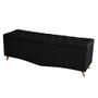 Imagem de Kit Helena Cabeceira De Cama Painel e Calçadeira Baú Queen 160 Cm Suede Preto Eli Móveis e Decoração