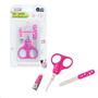 Imagem de Kit Higiene Baby com Tesoura, Lixa e Cortador Rosa  UNIK BABY - KC2202-F