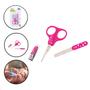 Imagem de Kit Higiene Baby com Tesoura, Lixa e Cortador Rosa  UNIK BABY - KC2202-F