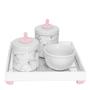 Imagem de Kit Higiene Bandeja Porcelanas Algodão Provençal Rosa Bebê