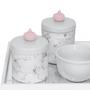 Imagem de Kit Higiene Bandeja Porcelanas Molhadeira Coroa Rosa Menina