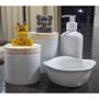 Imagem de Kit higiene bebê 4 peças Safari - Potes, porta álcool e Molhadeira - Peças porcelana e tampas pinus