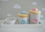Imagem de Kit Higiene Bebê Bandeja Porcelanas Arco Íris Nuvem Color K077
