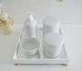 Imagem de Kit Higiene Bebê K151 Porcelanas Moderno Bandeja MDF Espelho Potes