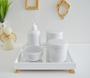 Imagem de Kit Higiene Bebê K151 Porcelanas Moderno Bandeja MDF Espelho Potes