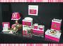 Imagem de Kit Higiene bebê Mdf 10 peças - ROSA PINK COM BOLINHAS DE URSINHA