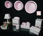 Imagem de Kit Higiene bebê mdf 8 pçs + 3 Nichos ROSA - PRINCESA ROSA (Pronta Entrega)