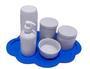 Imagem de Kit Higiene Bebê Porcelana Branca 6 peças Bandeja Nuvem azul