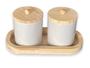 Imagem de Kit Higiene Bebê Porcelana com Tampa e Bandeja pote para algodão e cotonete KH5
