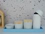 Imagem de Kit Higiene Bebê Porcelanas K013 Bandeja MDF Tampas Pinus Quarto Menina Menino