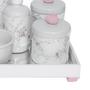 Imagem de Kit Higiene Bebê Pote Porcelanas Térmica Bandeja Coroa Rosa