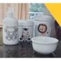 Imagem de Kit higiene bebê Safari 5 peças - potes, porta álcool e molhadeira - Peças Porcelana
