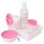 Imagem de Kit- Higiene com bandeja com 05 Pçs na cor Rosa- Princesa - Plasútil