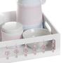 Imagem de Kit Higiene Com Porcelanas E Capa Florzinha Rosa Quarto Bebê