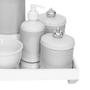 Imagem de Kit Higiene Espelho Completo Porcelanas, Garrafa e Capa Coroa Prata