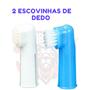 Imagem de Kit Higiene Gel Dental Para Cães E Gatos Com gel dental PET + 1 escovas + 2 escovas de dedo
