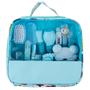 Imagem de Kit Higiene Infantil Azul Bolsa Cortador Unhas Tesoura