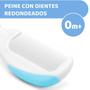 Imagem de Kit Higiene para Bebê Recém Nascido Tesoura com Ponta Arredondada, Pente e Escova de Cabelo Chicco Cerdas Naturais Macias Azul Menino