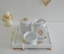 Imagem de Kit Higiene Porcelana Bebê Bandeja Cômoda K049 Flor de Liz