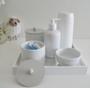 Imagem de Kit Higiene Porcelana Bebê Bandeja Espelho Mdf Cuidados Bebê K162