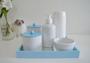 Imagem de Kit Higiene Porcelana Bebê Bandeja Mdf Colorida Espelho