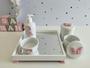 Imagem de Kit Higiene Porcelana Bebê Banho Cuidado Quarto K014 Borboleta
