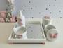 Imagem de Kit Higiene Porcelana Bebê Banho Cuidado Quarto Menina K014 Borboleta