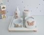 Imagem de Kit Higiene Porcelana Bebê Banho Cuidado Quarto Menina K014 Borboleta