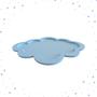 Imagem de Kit Higiene Porcelana Bebê K044 Bandeja Nuvem Moderno Sabonete Térmica 500ml Cotonete Algodão