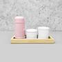 Imagem de Kit Higiene Porcelana com Bandeja Retangular Média Rosa