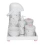 Imagem de Kit Higiene Porcelanas Potes Térmica Flor Liz Capa Rosa Bebê