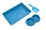Imagem de Kit higienico para gatos (bandeja/pá/comedouro) azul