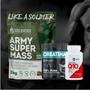 Imagem de Kit: Hipercalórico Army Super Mass - 3Kg + Creatina Monohidratada Pote 300g + Coenzima Q10 100mg - Soldiers Nutrition