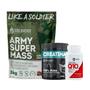 Imagem de Kit: Hipercalórico Army Super Mass - 3Kg + Creatina Monohidratada Pote 300g + Coenzima Q10 100mg - Soldiers Nutrition